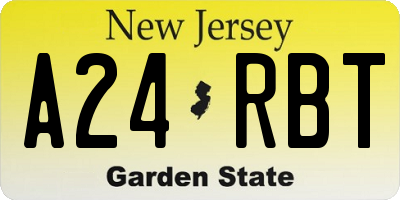 NJ license plate A24RBT