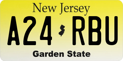 NJ license plate A24RBU