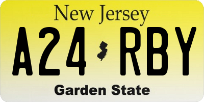 NJ license plate A24RBY