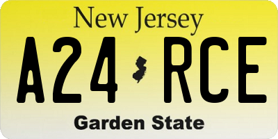 NJ license plate A24RCE
