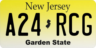 NJ license plate A24RCG