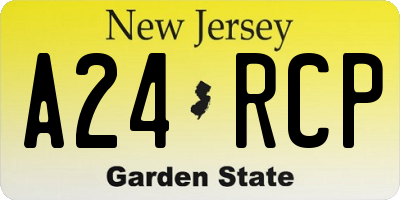 NJ license plate A24RCP