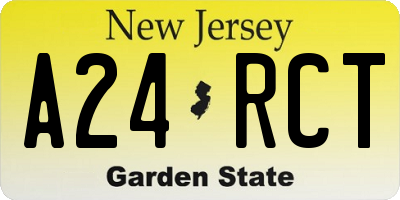 NJ license plate A24RCT