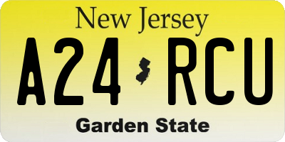 NJ license plate A24RCU