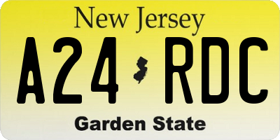 NJ license plate A24RDC