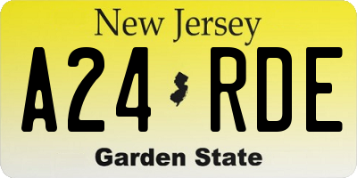 NJ license plate A24RDE