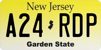 NJ license plate A24RDP