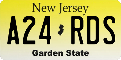 NJ license plate A24RDS