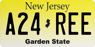 NJ license plate A24REE