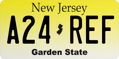 NJ license plate A24REF