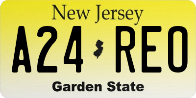 NJ license plate A24REO