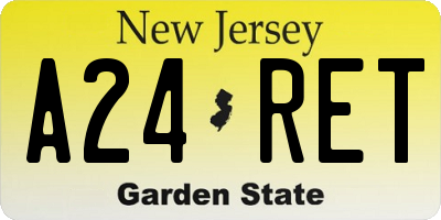 NJ license plate A24RET