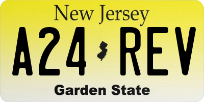 NJ license plate A24REV
