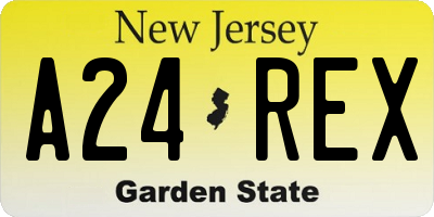NJ license plate A24REX