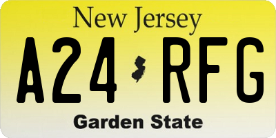 NJ license plate A24RFG