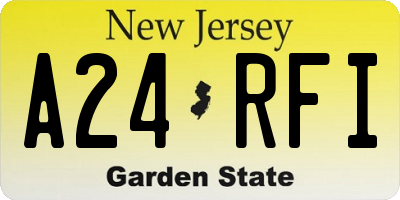 NJ license plate A24RFI