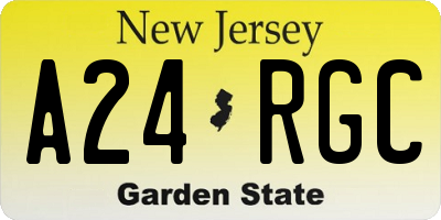 NJ license plate A24RGC