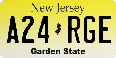 NJ license plate A24RGE