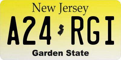 NJ license plate A24RGI