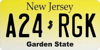 NJ license plate A24RGK