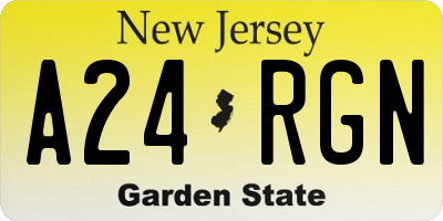 NJ license plate A24RGN