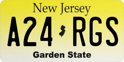 NJ license plate A24RGS