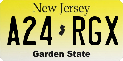 NJ license plate A24RGX
