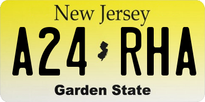 NJ license plate A24RHA