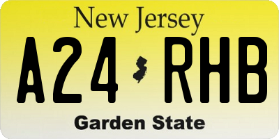 NJ license plate A24RHB