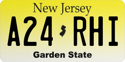 NJ license plate A24RHI