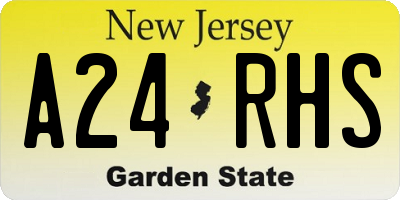 NJ license plate A24RHS