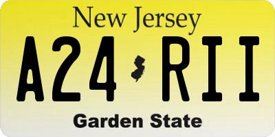 NJ license plate A24RII