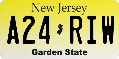 NJ license plate A24RIW