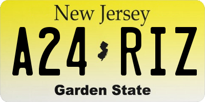 NJ license plate A24RIZ