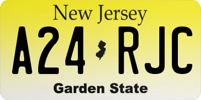 NJ license plate A24RJC