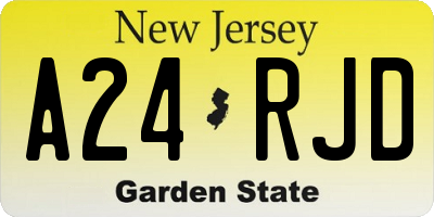 NJ license plate A24RJD