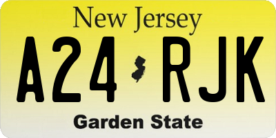 NJ license plate A24RJK