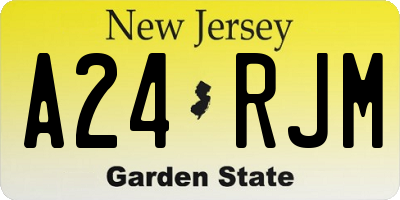 NJ license plate A24RJM