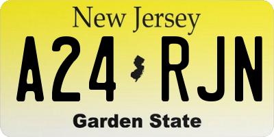 NJ license plate A24RJN