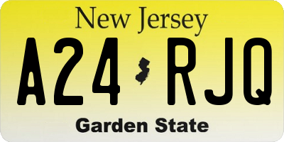 NJ license plate A24RJQ