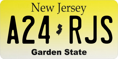 NJ license plate A24RJS
