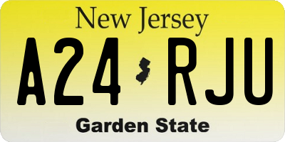 NJ license plate A24RJU