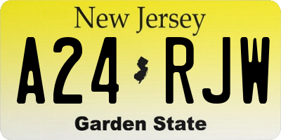 NJ license plate A24RJW