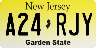 NJ license plate A24RJY