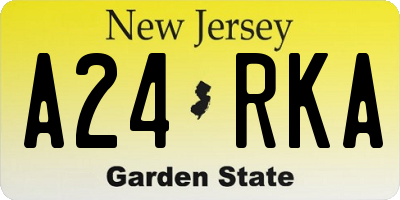 NJ license plate A24RKA