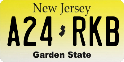 NJ license plate A24RKB