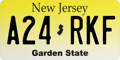 NJ license plate A24RKF