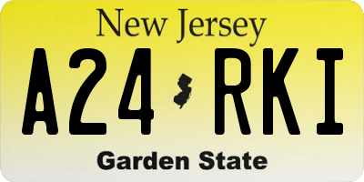 NJ license plate A24RKI