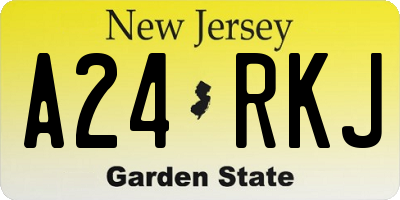 NJ license plate A24RKJ