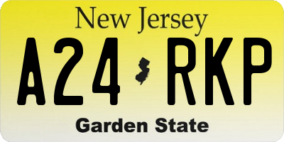 NJ license plate A24RKP